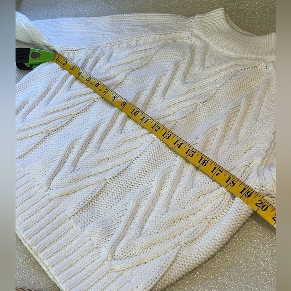 J. Crew White Chunky Cotton Cable Knit Mock Neck Sweater XXS - Picture 10 of 12